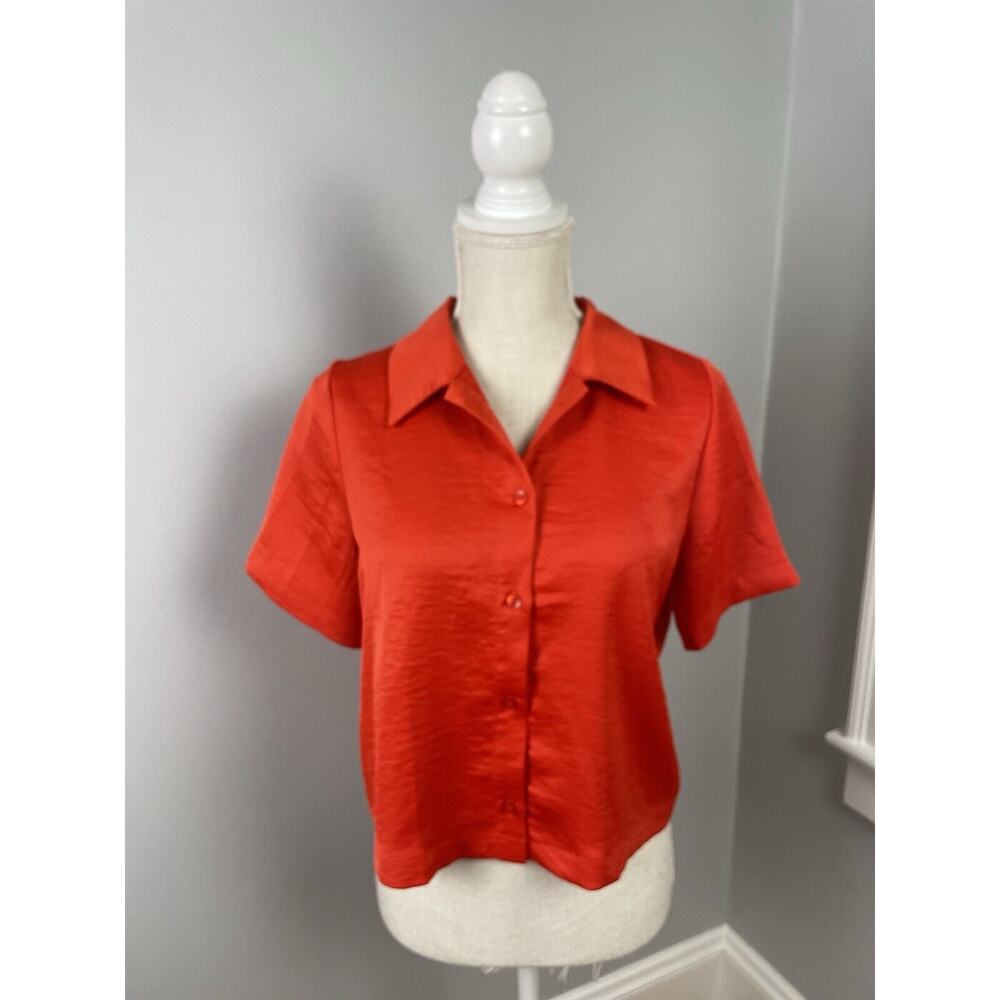 House Of Harlow Red Button Up Blouse XL